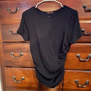 Black Ribbed Stella Rose Top